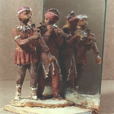 Maquette of models with mirror